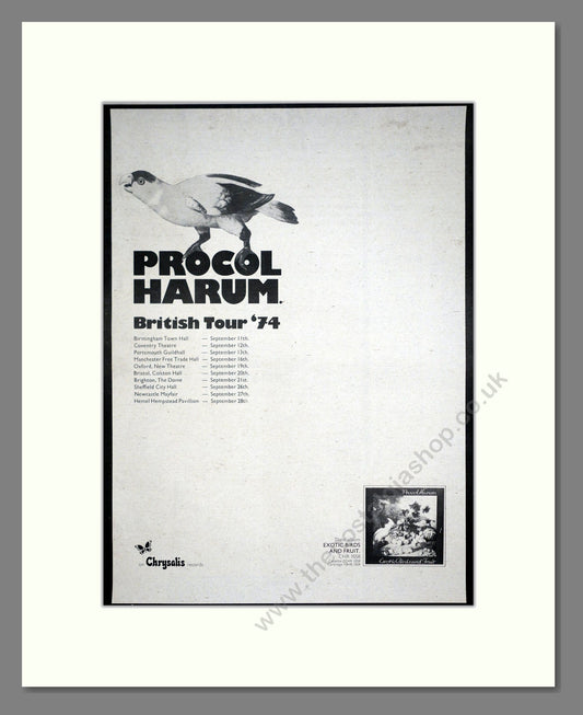 Procul Harum - UK Tour. Vintage Advert 1974 (ref AD20173)