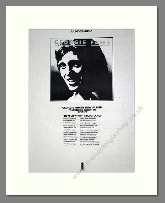 Georgie Fame - UK Tour. Vintage Advert 1974 (ref AD20177)