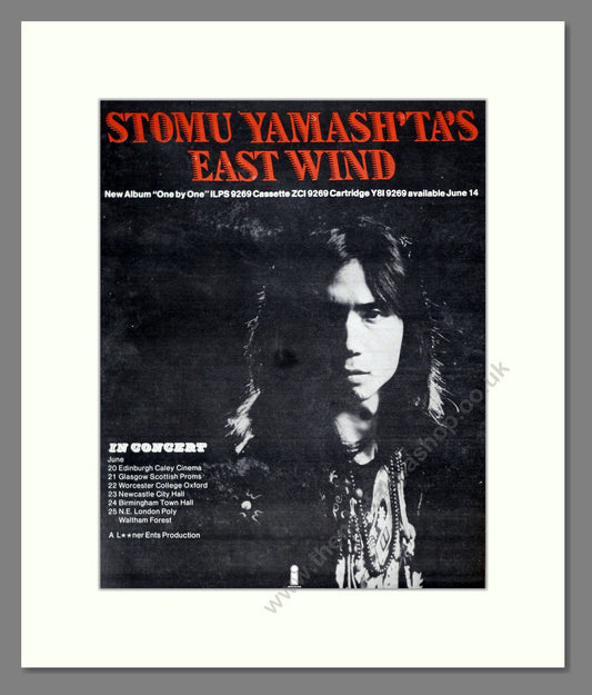 Stomu Yamashta - East Wind. Vintage Advert 1974 (ref AD20182)