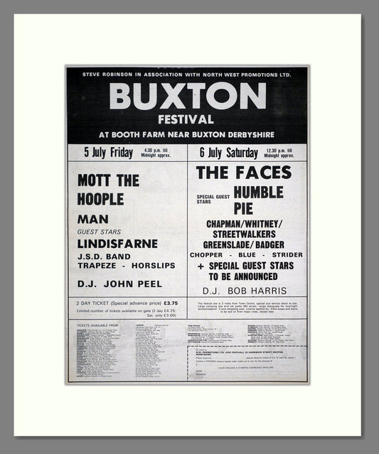 Buxton Festival - Line Up. Vintage Advert 1974 (ref AD20183)