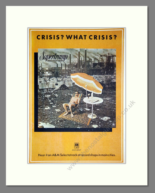 Supertramp - Crisis? What Crisis?. Vintage Advert 1975 (ref AD20185)