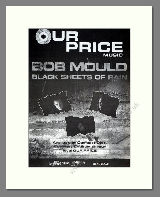 Bob Mould - Black Sheets Of Rain. Vintage Advert 1990 (ref AD20198)