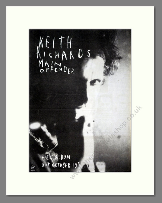 Keith Richards - Main Offender. Vintage Advert 1992 (ref AD20205)