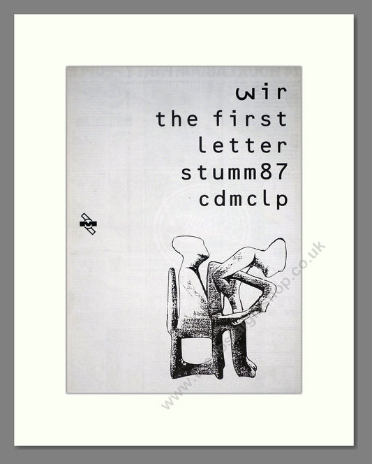 Wir - The First Letter. Vintage Advert 1991 (ref AD20209)