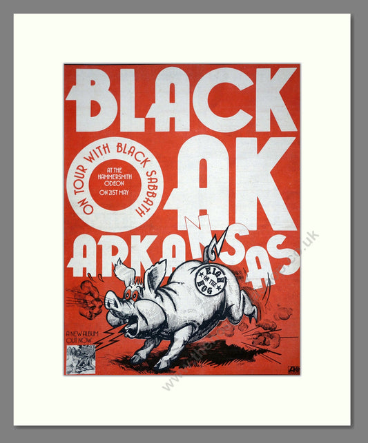 Black Oak Arkansas - UK Tour With Black Sabbath. Vintage Advert 1974 (ref AD20223)