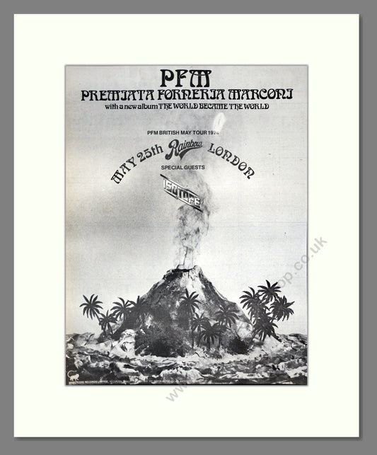 Premiata Forneria Marconi (PFM) - The World Became The World. Vintage Advert 1974 (ref AD20225)