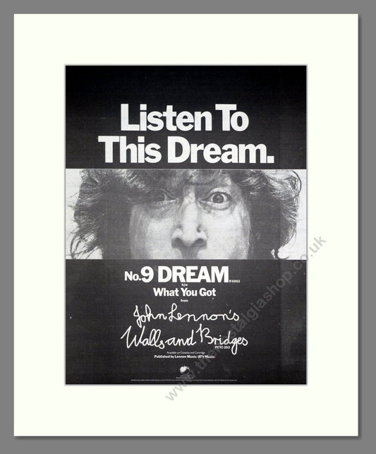 John Lennon - No.9 Dream. Vintage Advert 1975 (ref AD20250)
