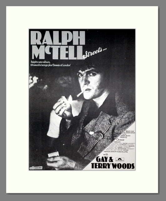 Ralph McTell - Streets. Vintage Advert 1975 (ref AD20257)