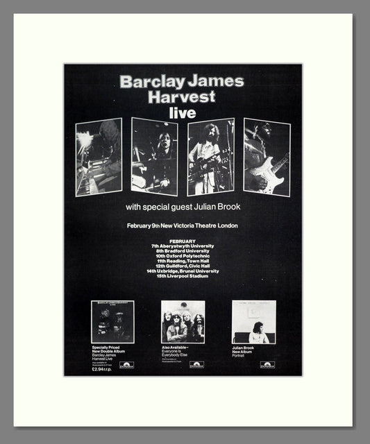 Barclay James Harvest - UK Tour. Vintage Advert 1975 (ref AD20259)