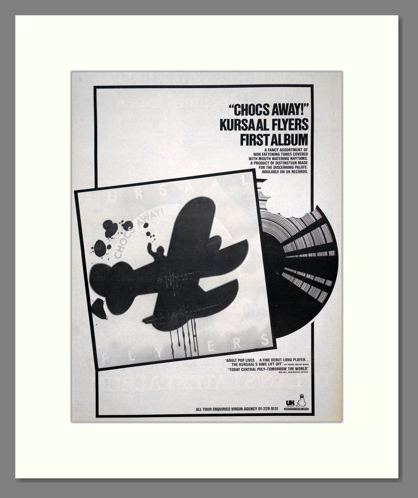 Kursaal Flyers - Chocs Away. Vintage Advert 1975 (ref AD20274)