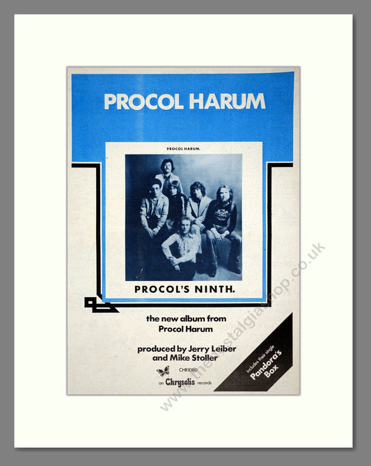 Procol Harum - Procol's Ninth. Vintage Advert 1975 (ref AD20279)