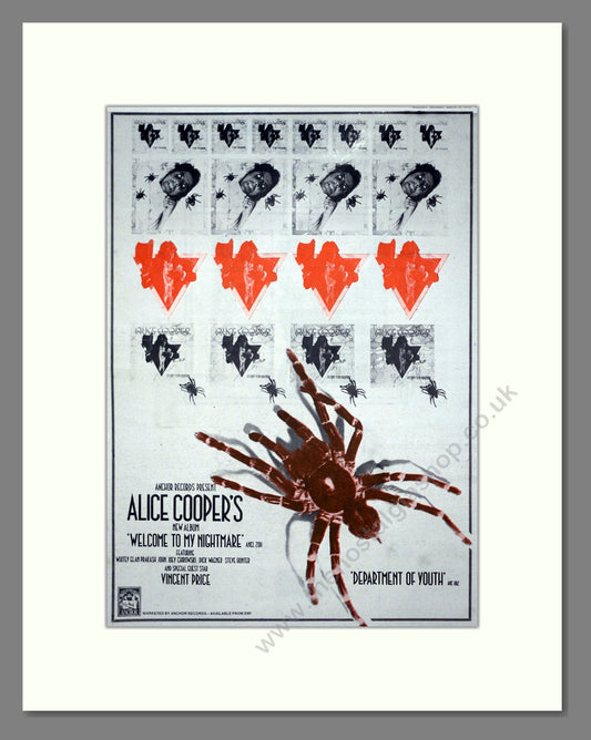 Alice Cooper - Welcome To My Nightmare. Vintage Advert 1975 (ref AD20287)