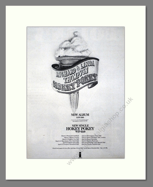 Richard And Linda Thompson - Hokey Pokey. Vintage Advert 1975 (ref AD20293)