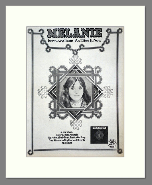 Melanie - As I See It Now. Vintage Advert 1975 (ref AD20294)