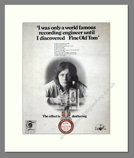 Tom Newman - Fine Old Tom. Vintage Advert 1975 (ref AD20296)