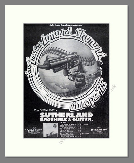 Lynyrd Skynyrd - Europe Tour. Vintage Advert 1975 (ref AD20302)