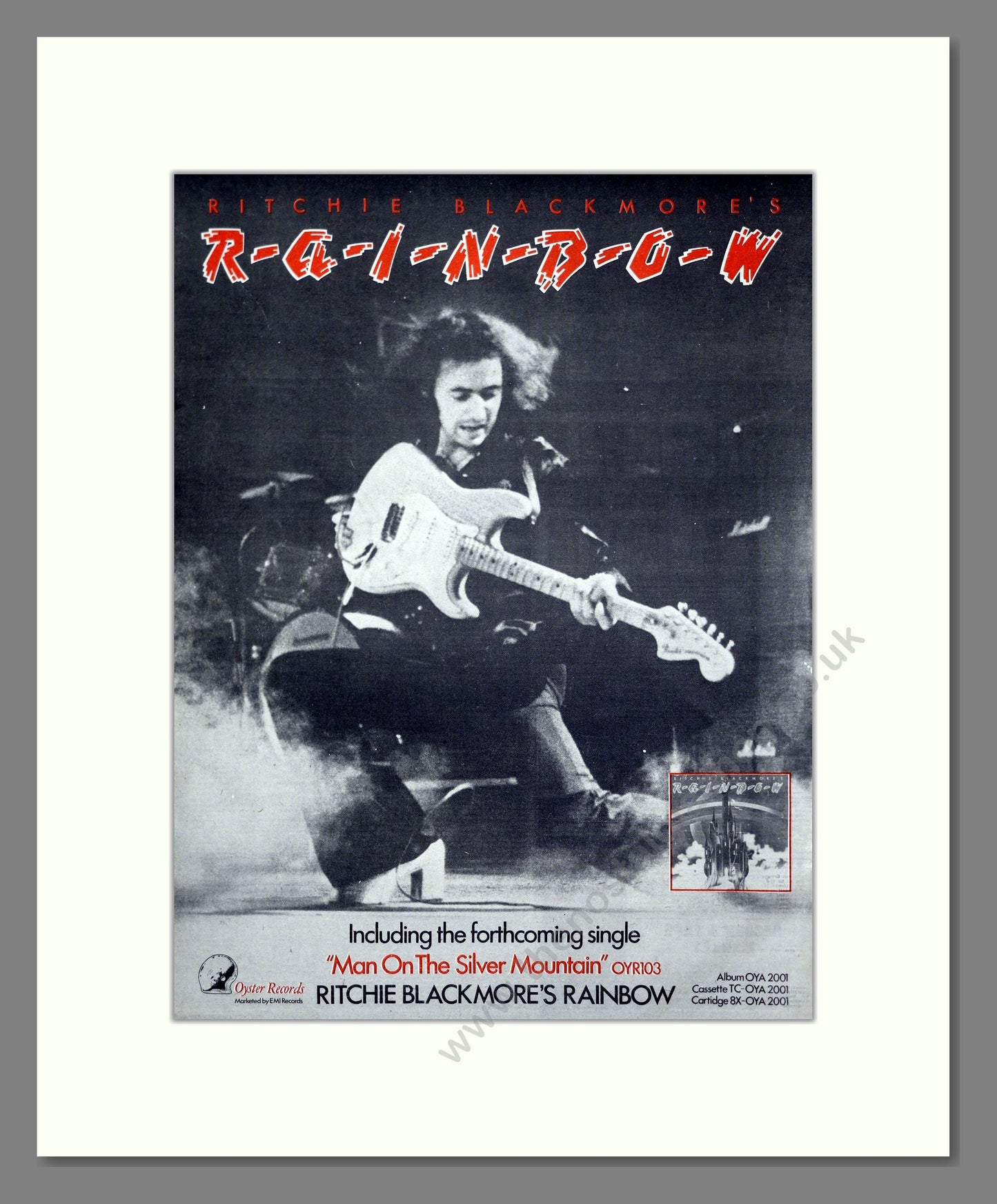 Rainbow (Ritchie Blackmore) - Man On The Silver Mountain. Vintage Advert 1975 (ref AD20303)