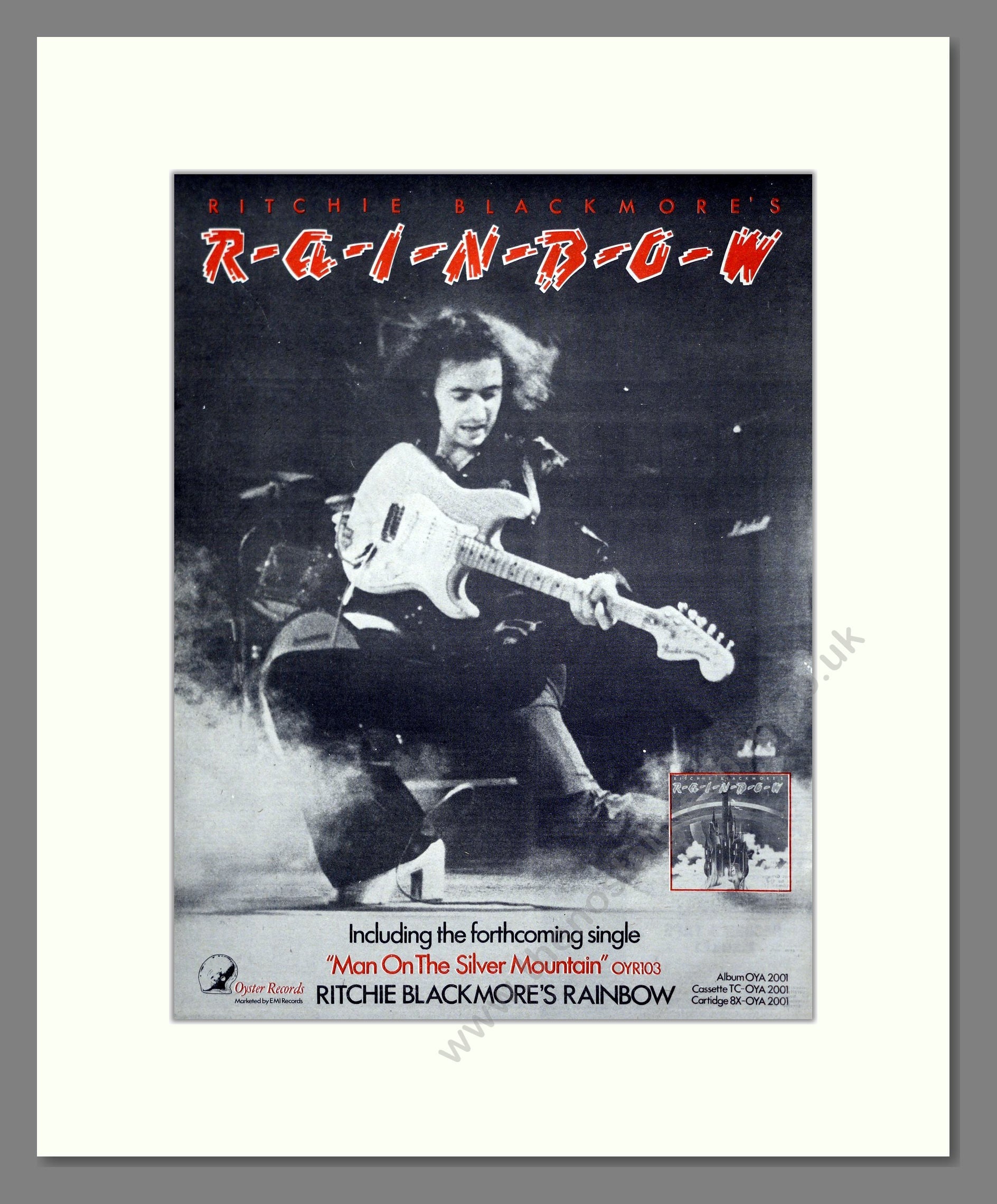 Rainbow (Ritchie Blackmore) - Man On The Silver Mountain. Vintage Advert 1975 (ref AD20303)