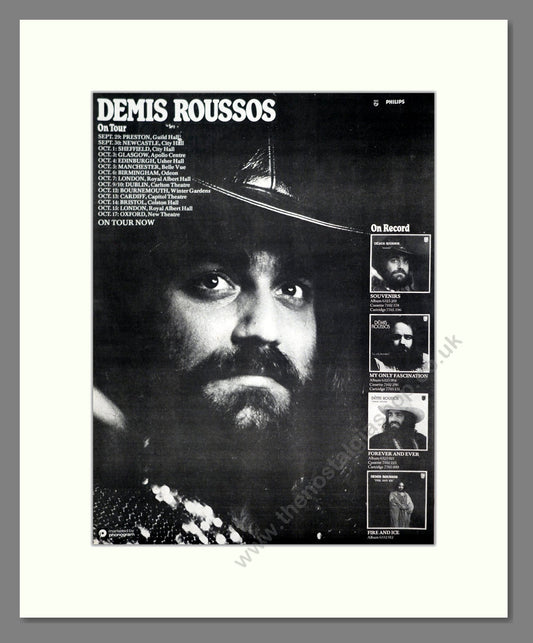 Demis Roussos - UK Tour. Vintage Advert 1975 (ref AD20311)