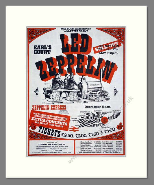 Led Zeppelin - Zeppelin Express Live At Earl's Court. Vintage Advert 1975 (ref AD20315)