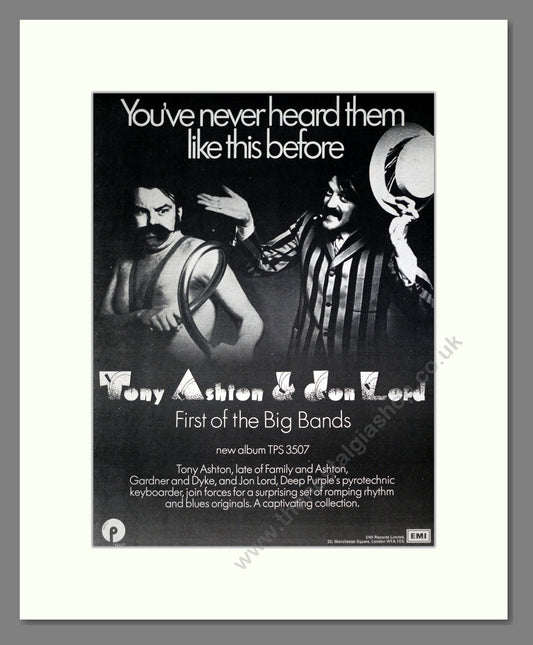 Tony Ashton And Don Lord - First Of The Big Bands. Vintage Advert 1974 (ref AD20331)
