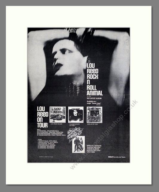 Lou Reed - Rock n Roll Animal. Vintage Advert 1974 (ref AD20341)