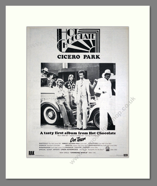 Hot Chocolate - Cicero Park. Vintage Advert 1974 (ref AD20342)