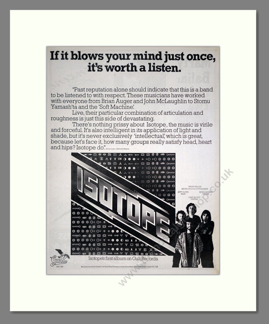 Isotope - Debut LP. Vintage Advert 1974 (ref AD20346)