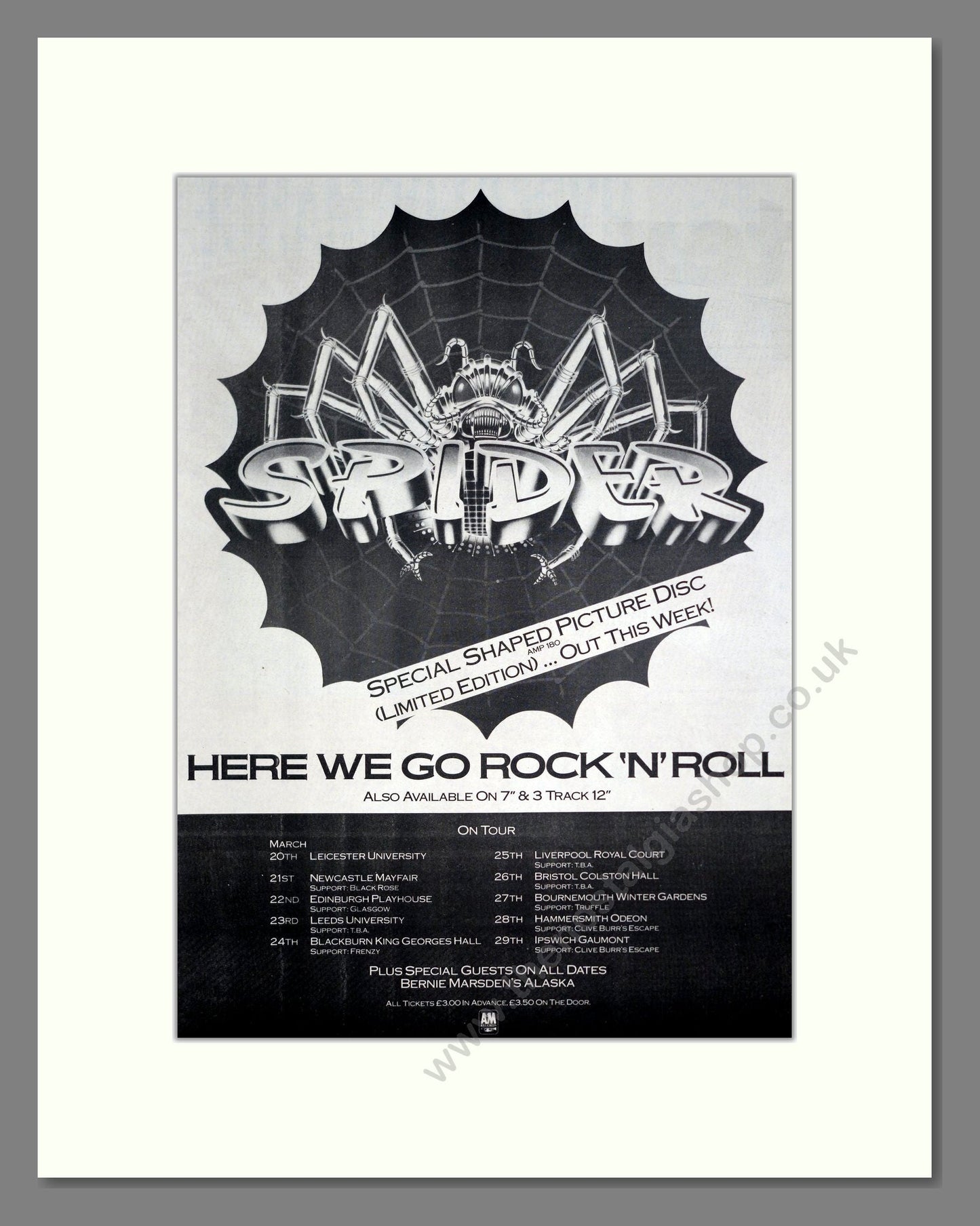 Spider - Here We Go Rock N Roll. Vintage Advert 1984 (ref AD20369)