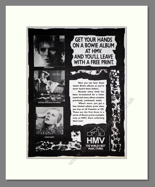 David Bowie - Various Albums. Vintage Advert 1990 (ref AD20374)