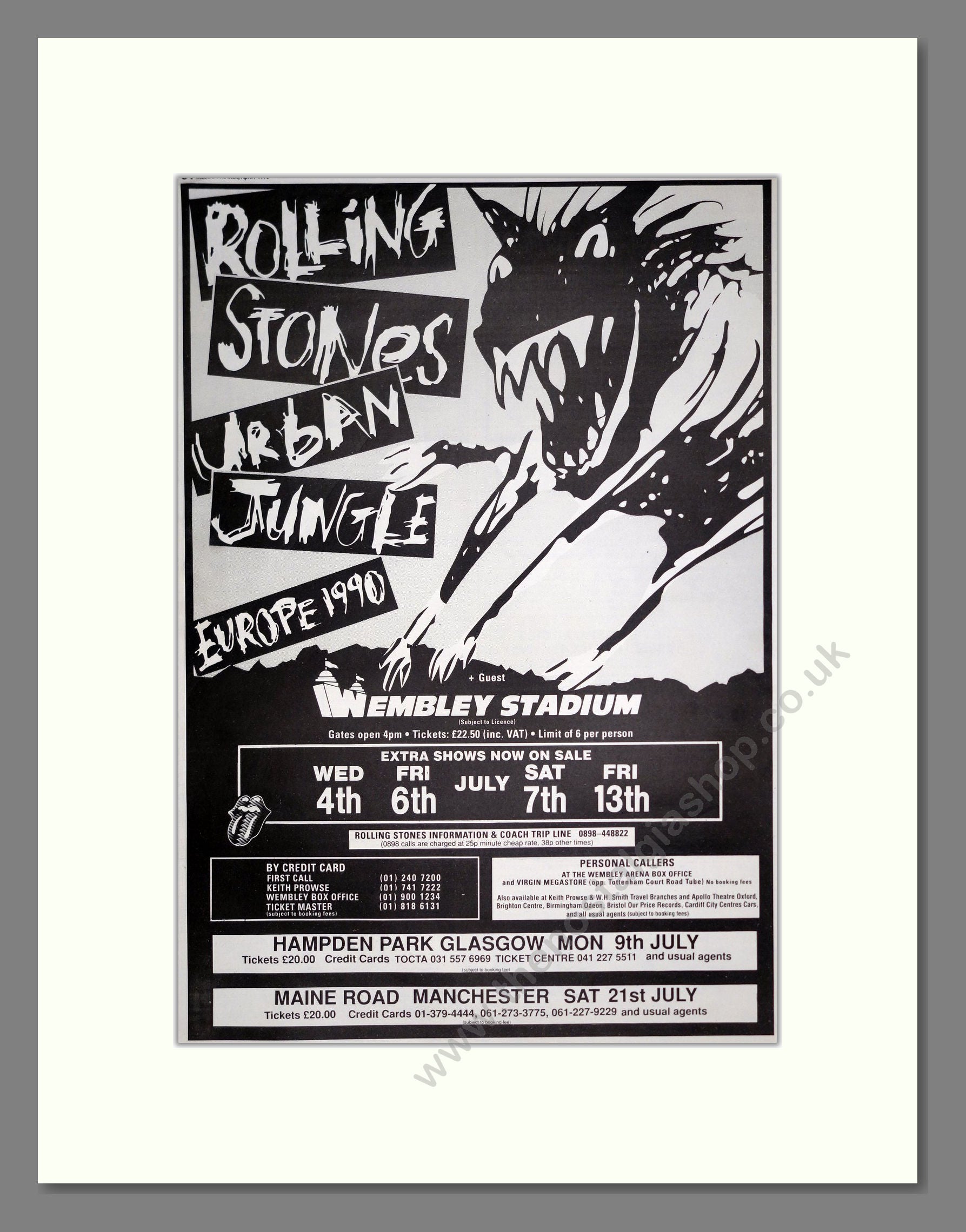 Rolling Stones (The) - Urban Jungle. Vintage Advert 1990 (ref AD20376)
