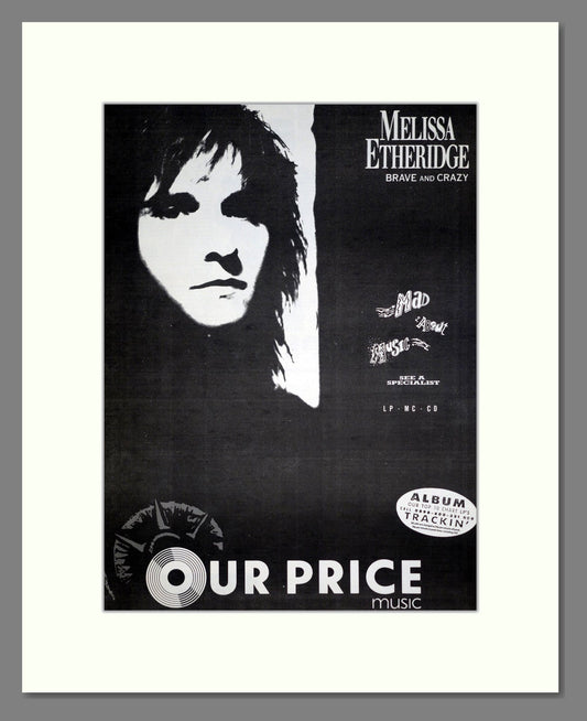 Melissa Etheridge - Brave And Crazy. Vintage Advert 1989 (ref AD20377)