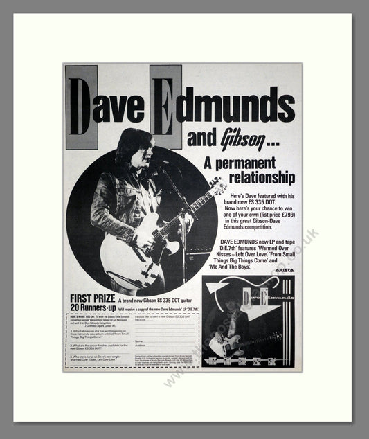 Dave Edmunds - Gibson Guitars. Vintage Advert 1982 (ref AD20378)