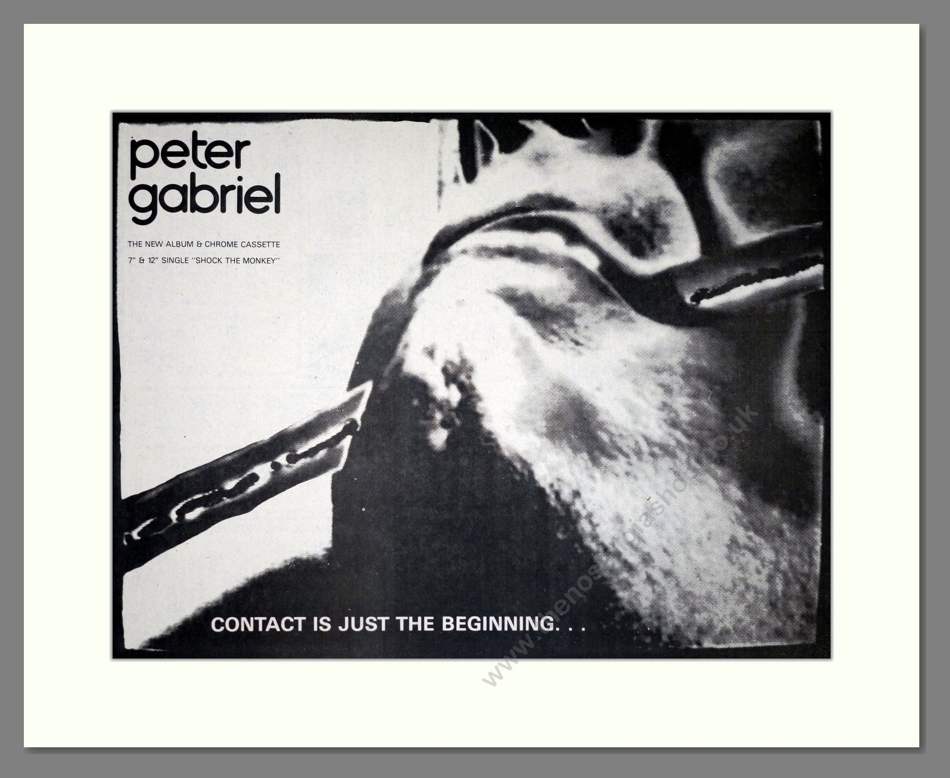 Peter Gabriel - Contact Is Just The Beginning. Vintage Advert 1982 (ref AD20379)
