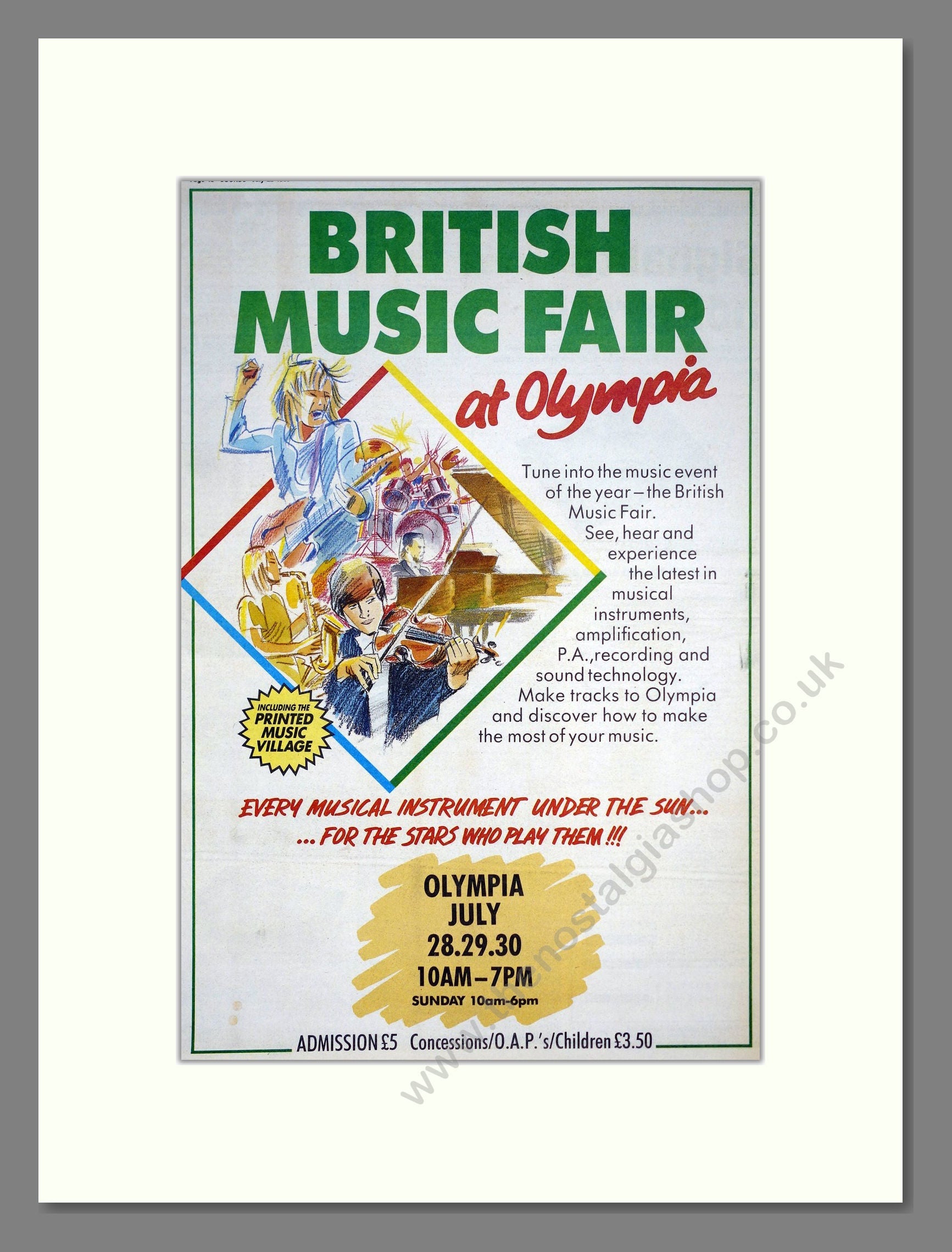 British Music Fair - At Olympia. Vintage Advert 1989 (ref AD20383)