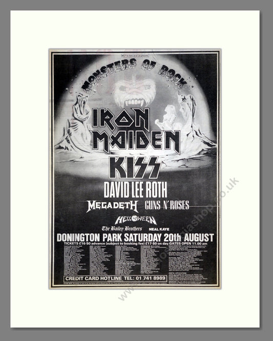 Monsters Of Rock Festival - Line Up. Vintage Advert 1988 (ref AD20384)