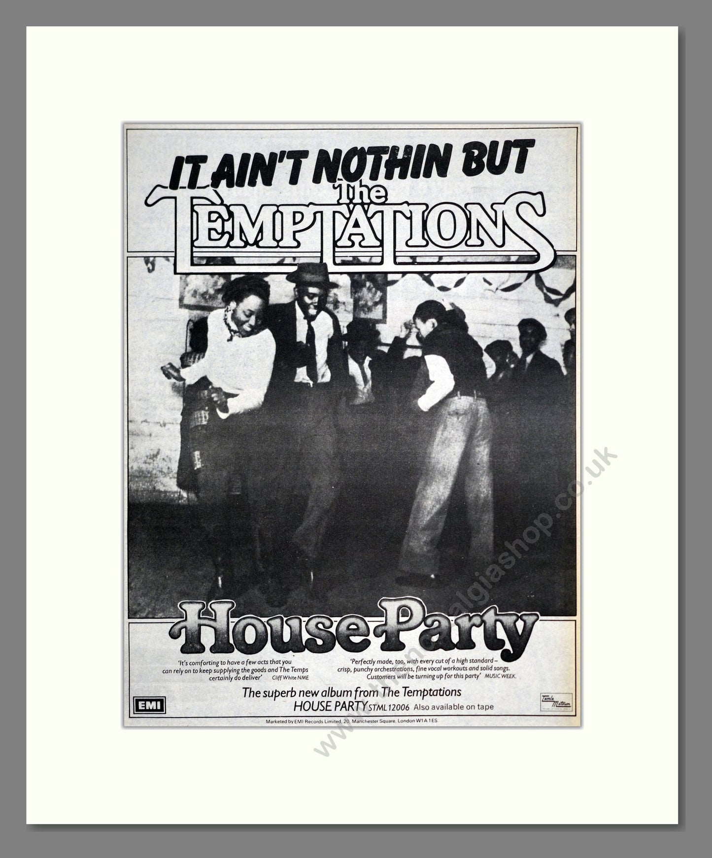 Temptations (The) - House Party. Vintage Advert 1975 (ref AD20386)