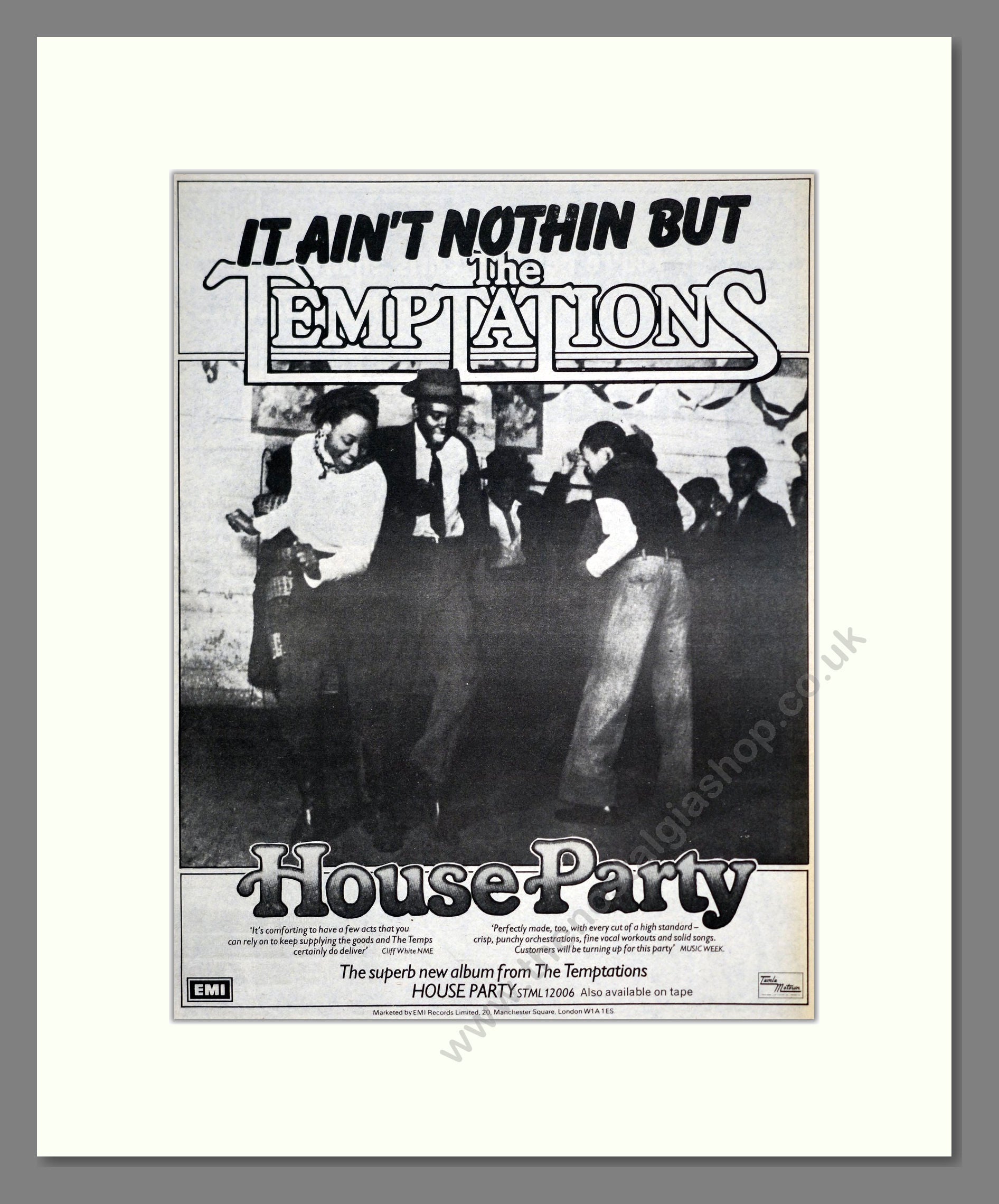 Temptations (The) - House Party. Vintage Advert 1975 (ref AD20386)