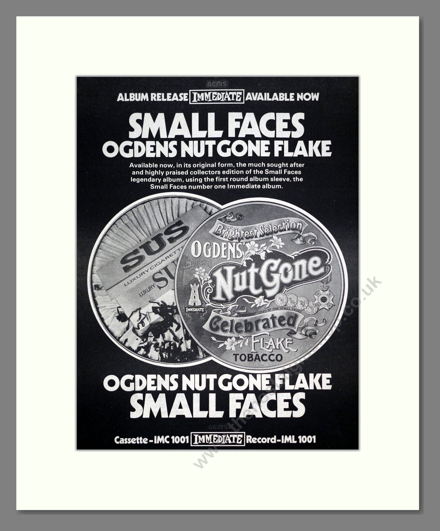 Small Faces - Ogdens Nut Gone Flake. Vintage Advert 1975 (ref AD20387)