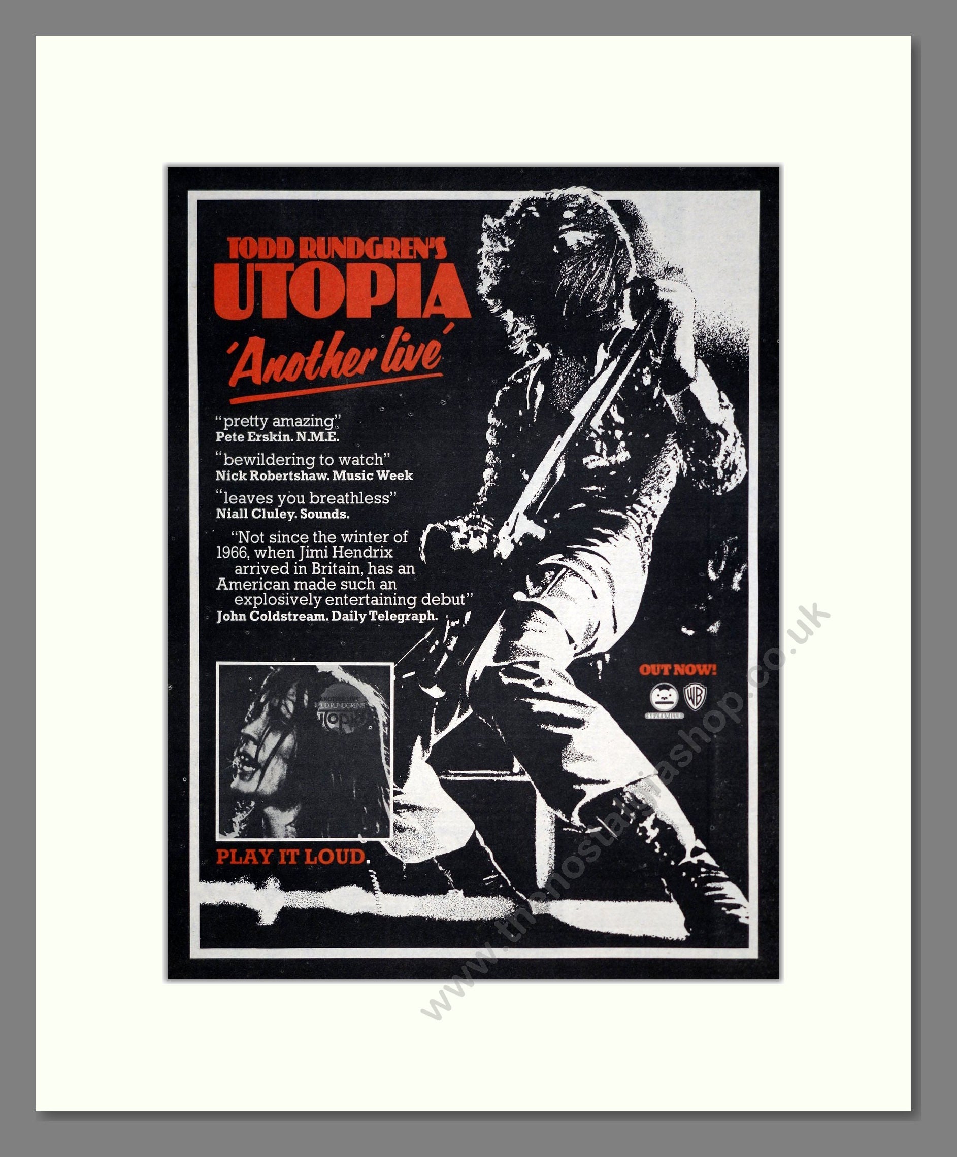 Todd Rundgren - Utopia. Vintage Advert 1975 (ref AD20388)