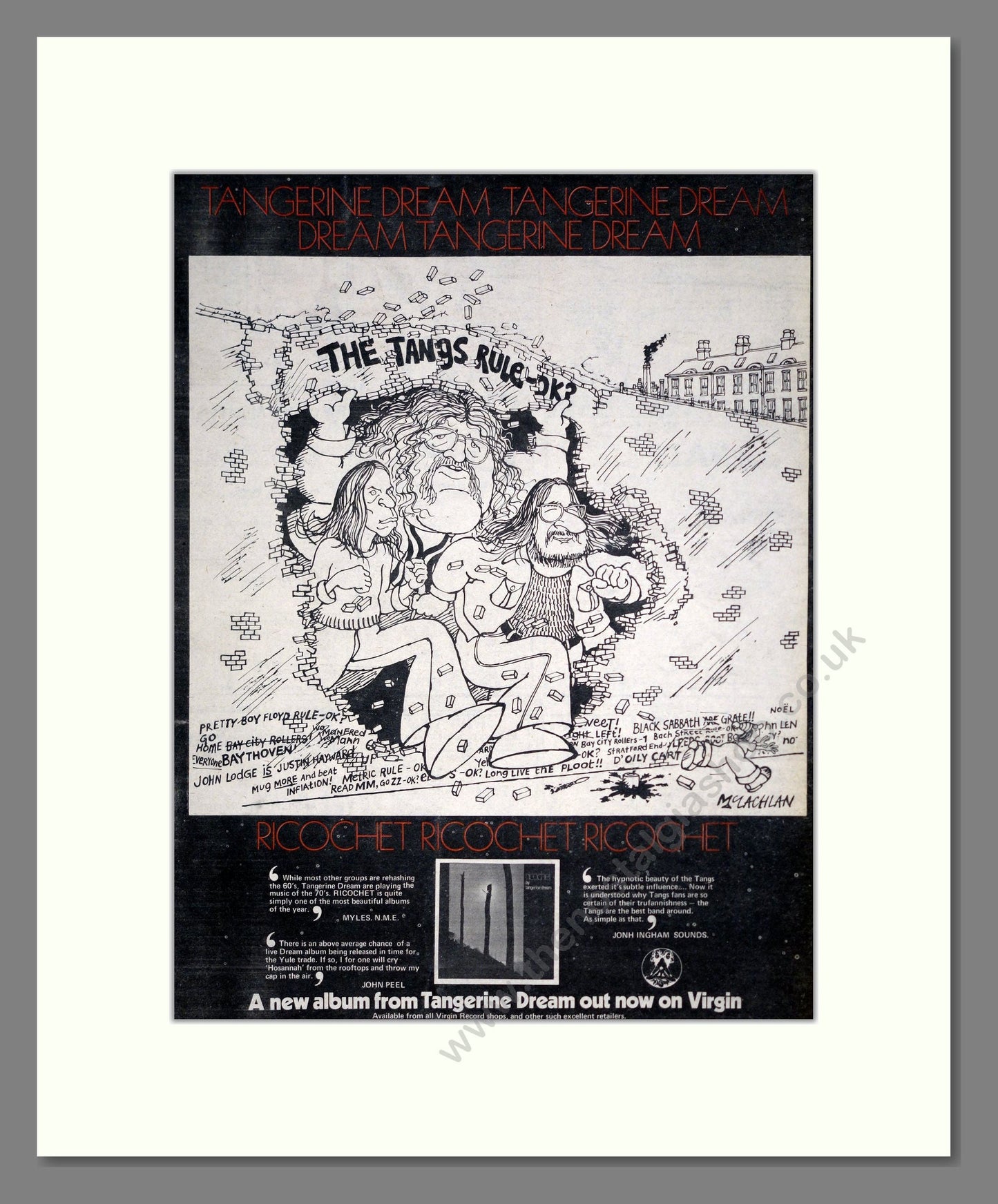 Tangerine Dream - The Tangs Rule OK. Vintage Advert 1975 (ref AD20389)