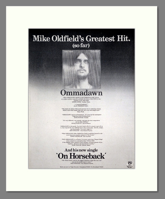 Mike Oldfield - Ommadawn. Vintage Advert 1975 (ref AD20395)