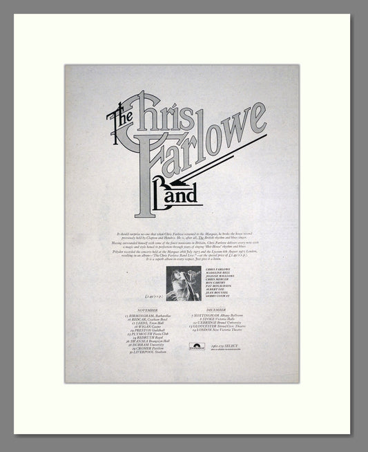 Chris Farlowe Band (The) - UK Tour. Vintage Advert 1975 (ref AD20396)