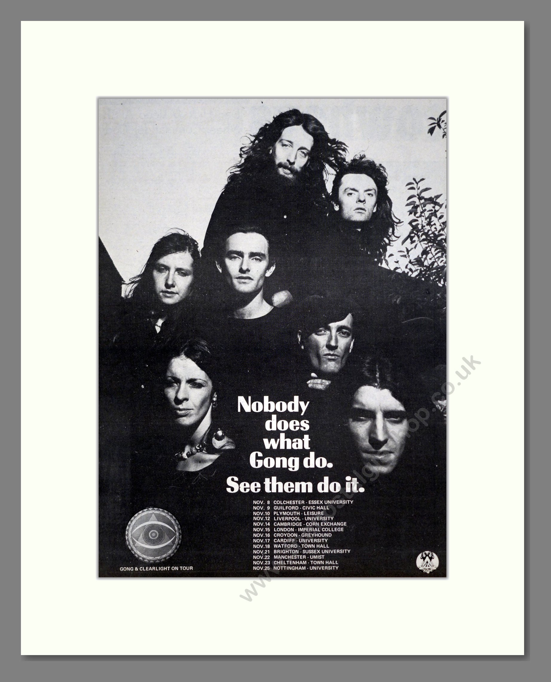 Gong - UK Tour. Vintage Advert 1975 (ref AD20399)