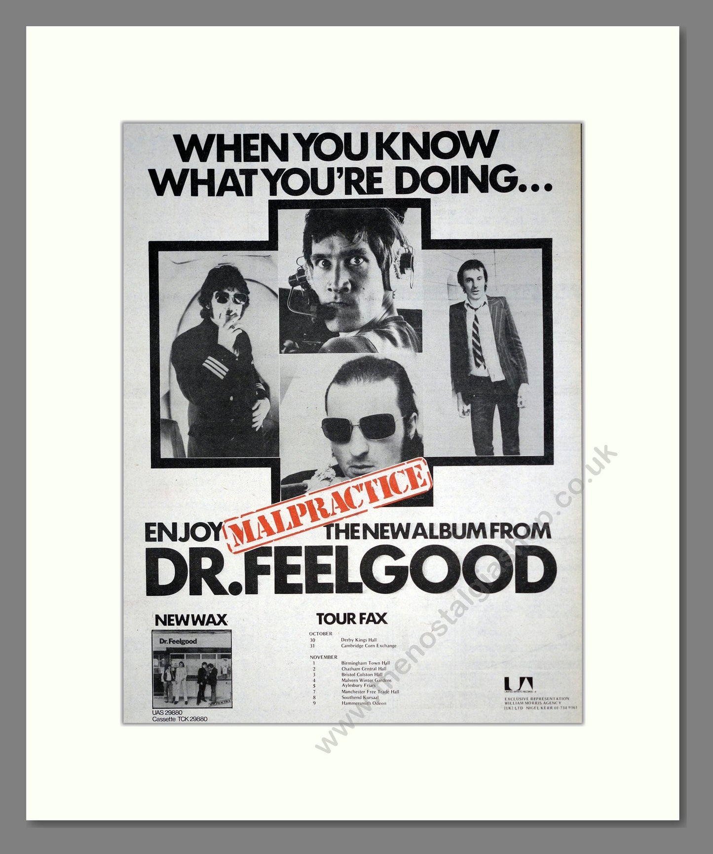 Dr. Feelgood - Malpractice. Vintage Advert 1975 (ref AD20401)