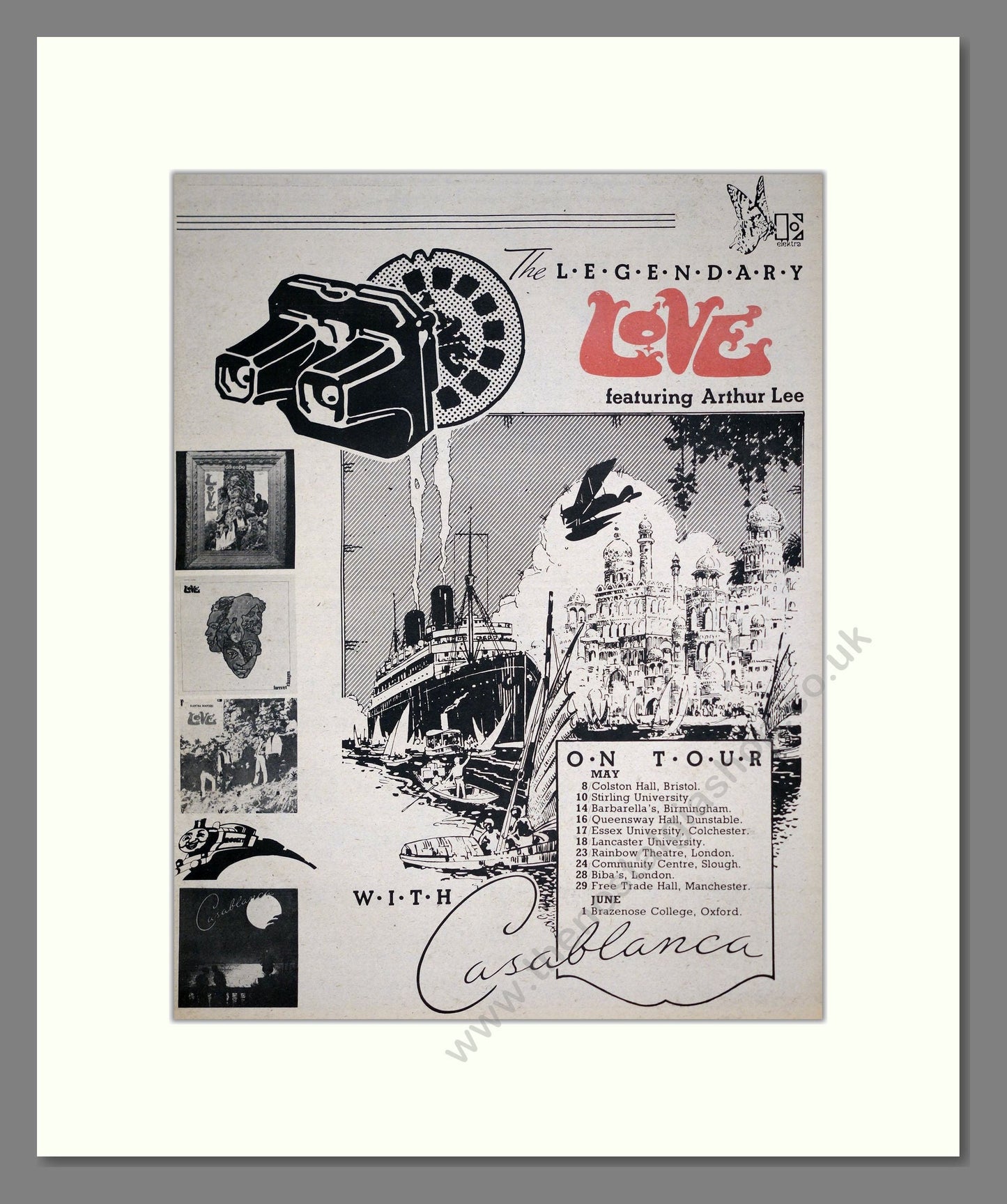 Love (ft Arthur Lee) - UK Tour. Vintage Advert 1974 (ref AD20408)