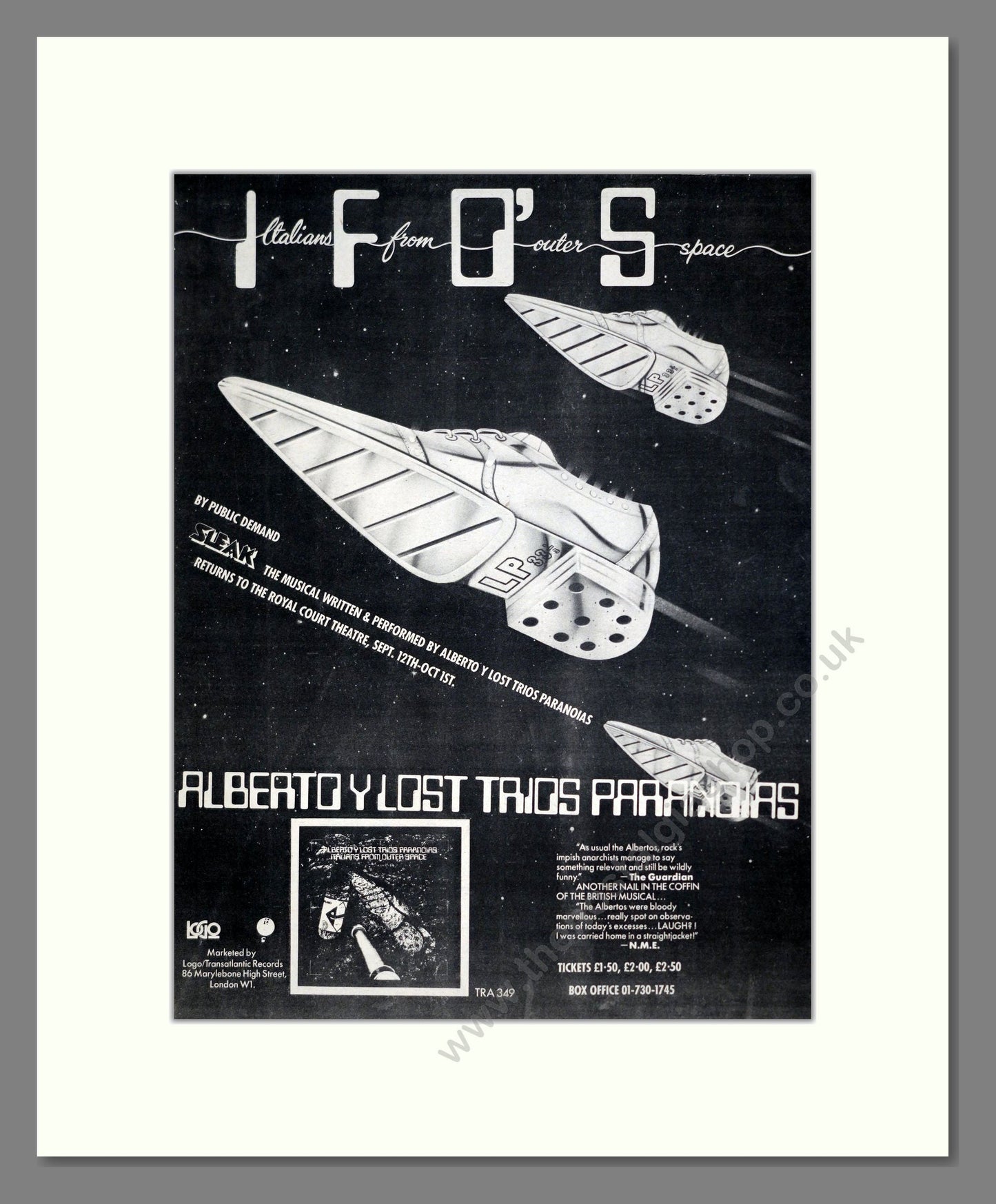 Albertos (The) - Italians From Outer Space. Vintage Advert 1977 (ref AD20411)