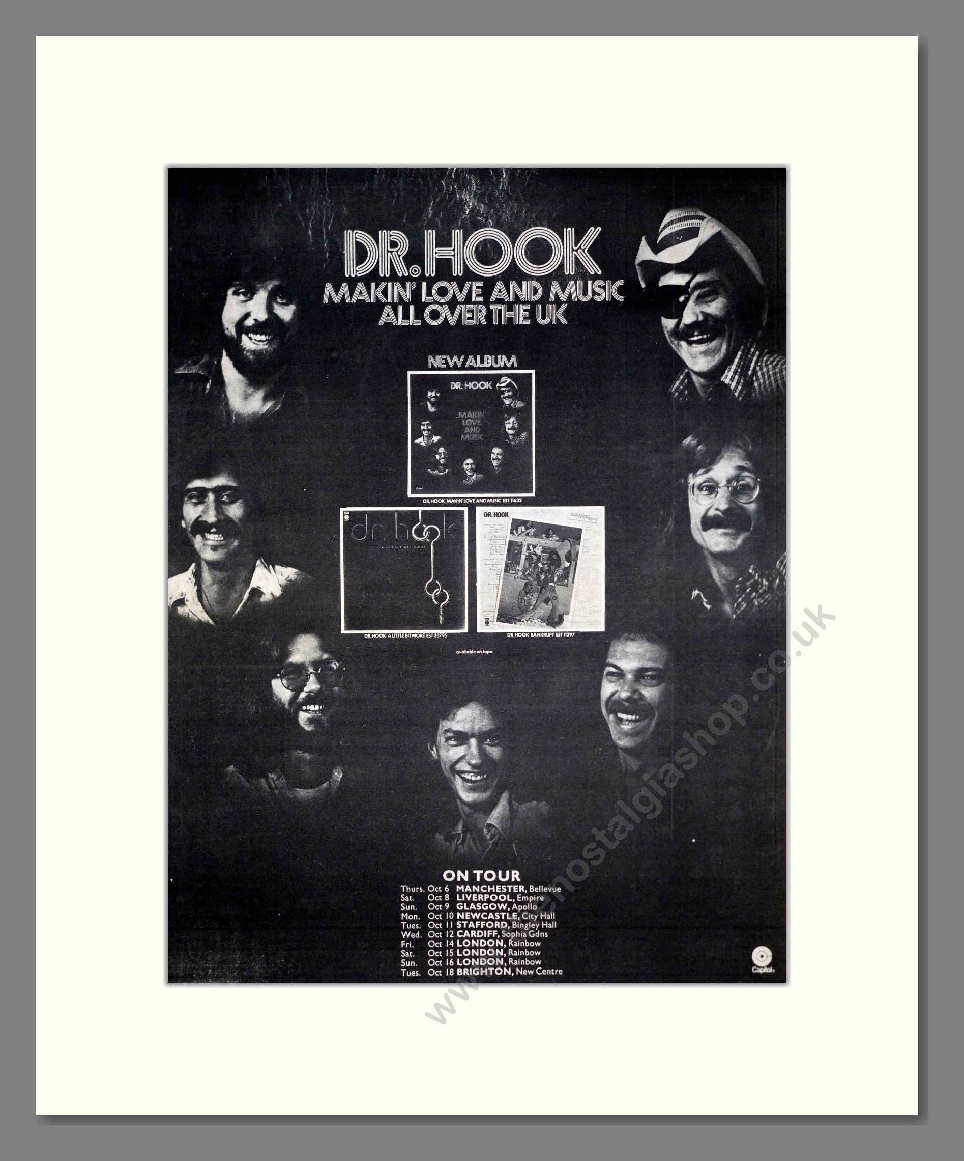 Dr. Hook - UK Tour. Vintage Advert 1977 (ref AD20412)