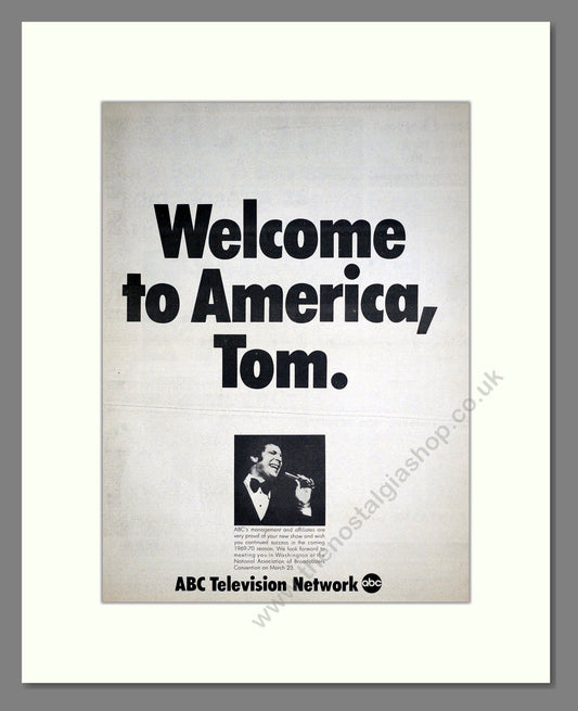 Tom Jones - Welcome To America (ABC TV). Vintage Advert 1969 (ref AD20439)