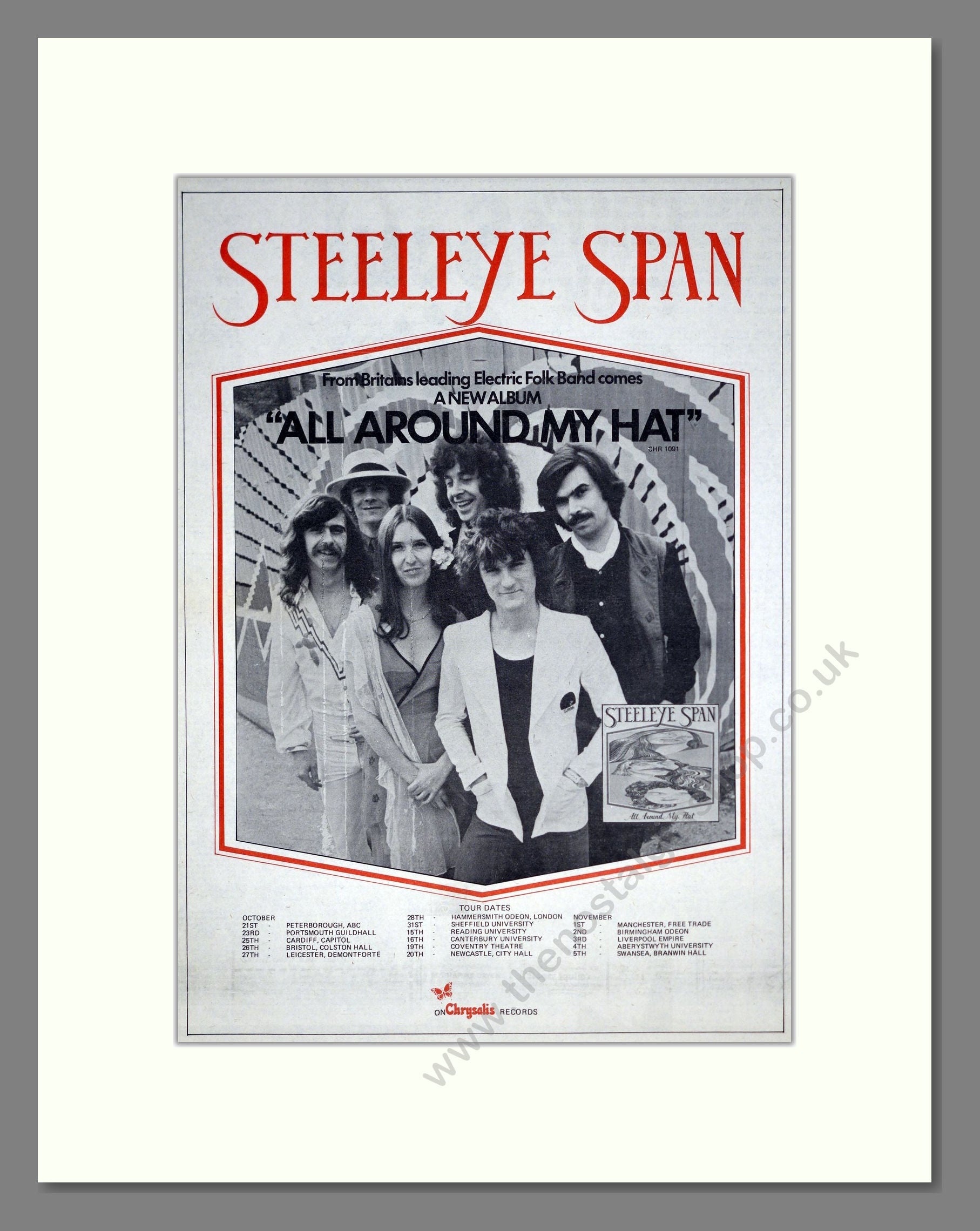 Steeleye Span - All Around My Hat. Vintage Advert 1975 (ref AD20449)
